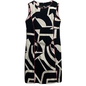 Women’s IVY JANE, Bodycon Sleeveless, Round Neckline Dress, Black/White/Pink, 8